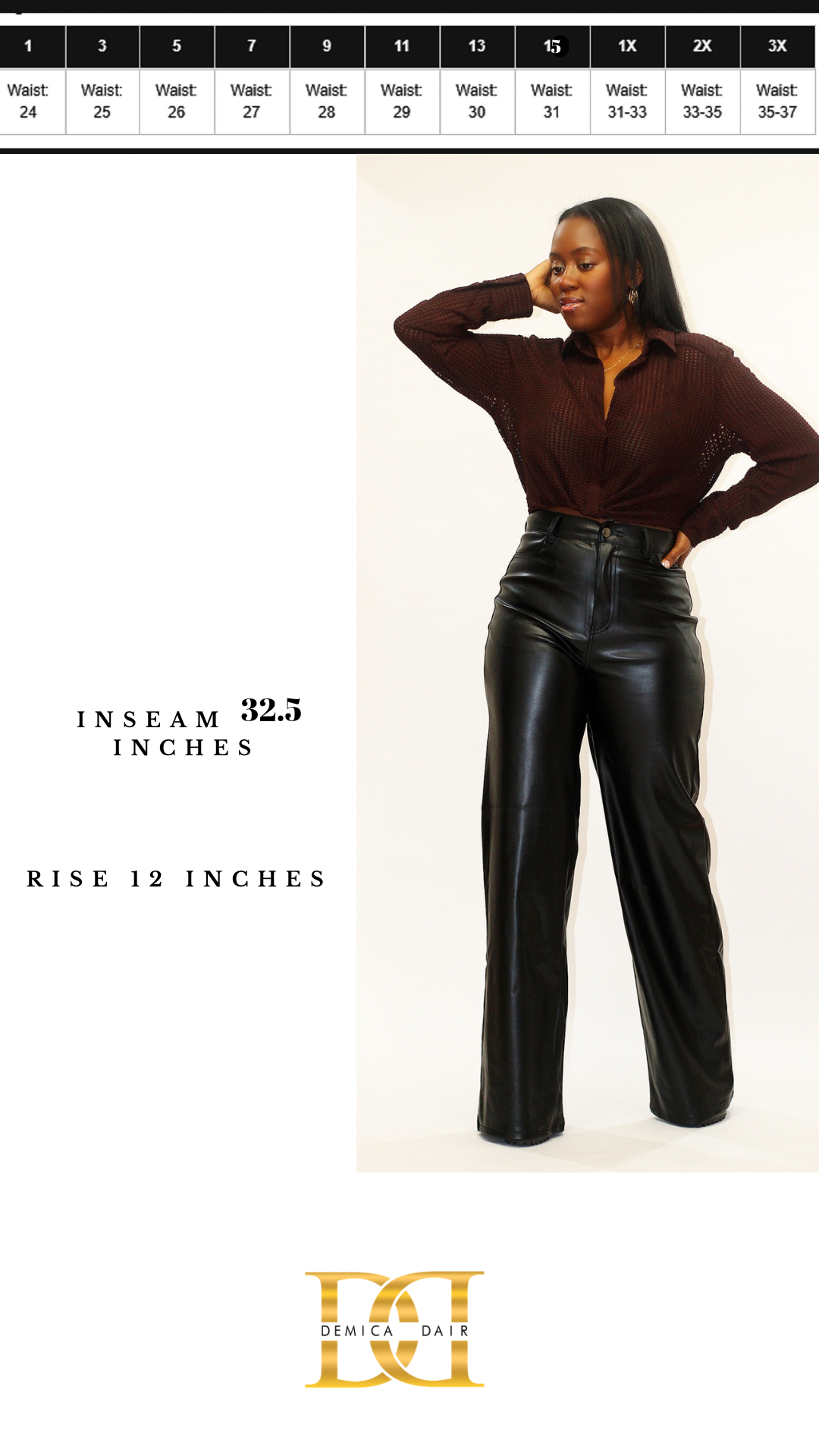 High Waist Leather Pants - Carmel