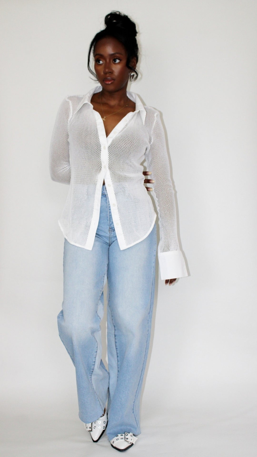 Tanner Open Knit Button Down Shirt