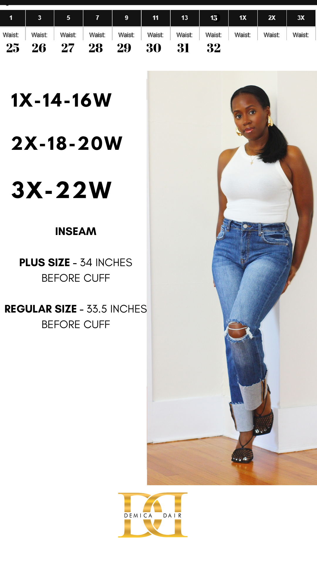 High Rise Cuffed Straight Jeans