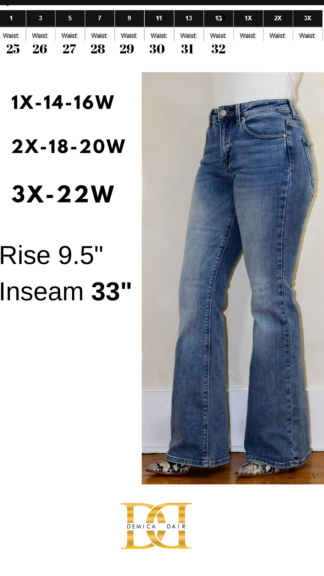 RISEN Mid Rise Flare Jeans