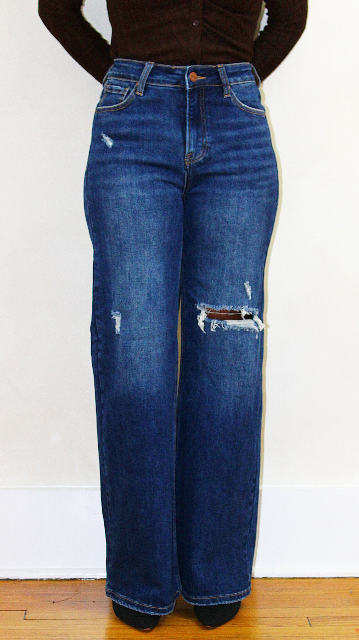 Wide Leg Jeans - Dark Wash