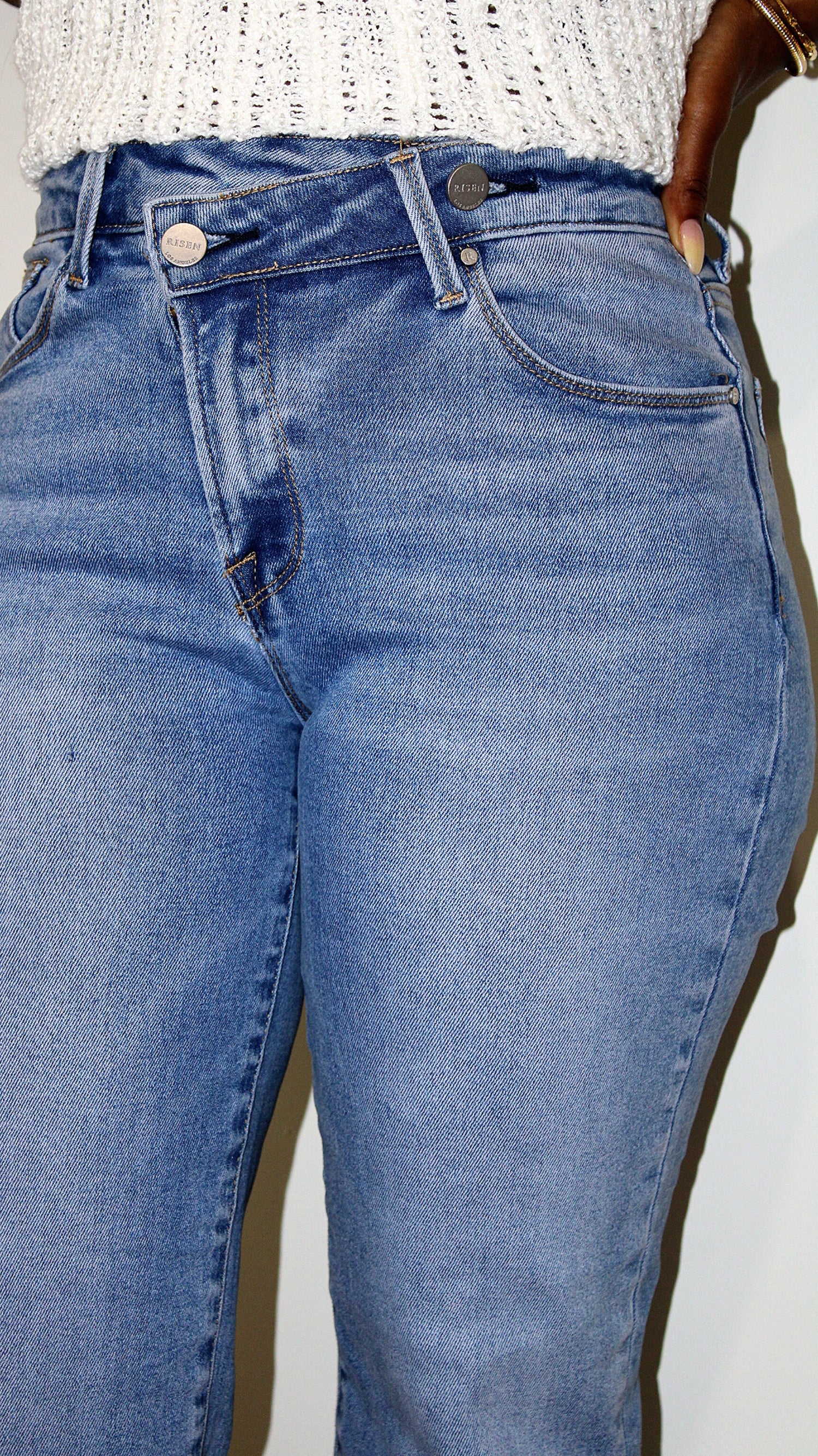 High Rise Cross Over Straight Leg