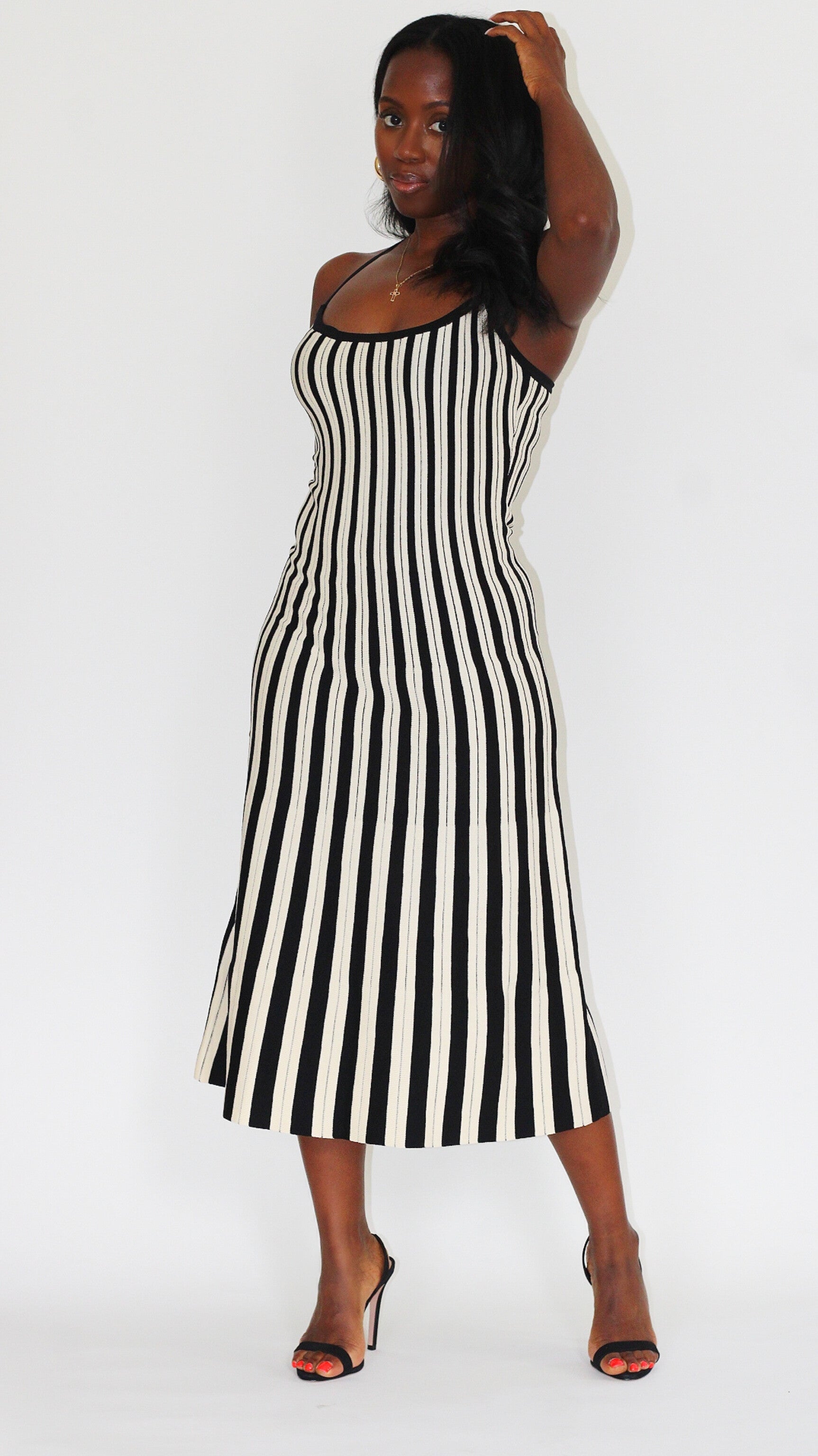 Diana Striped Midi Dress – Demica Dair