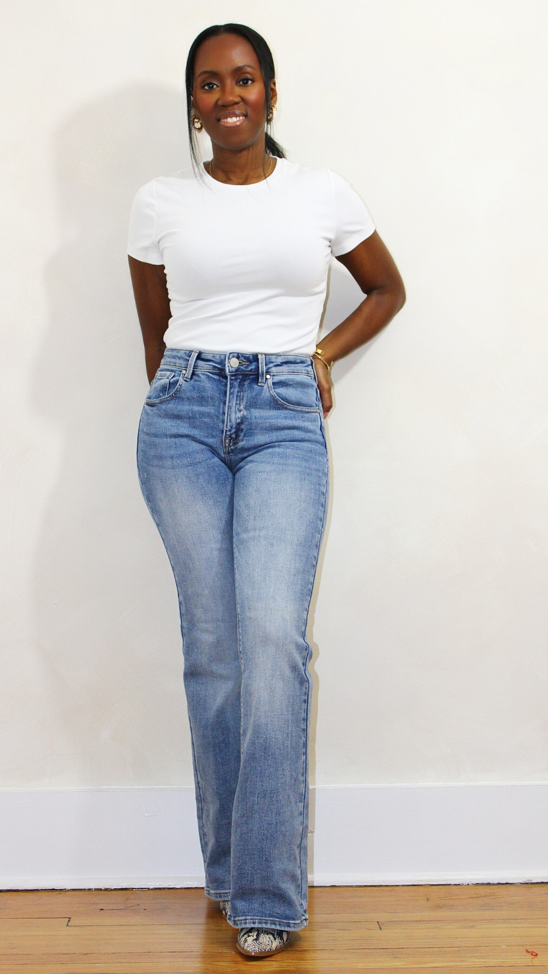 RISEN Mid Rise Flare Jeans