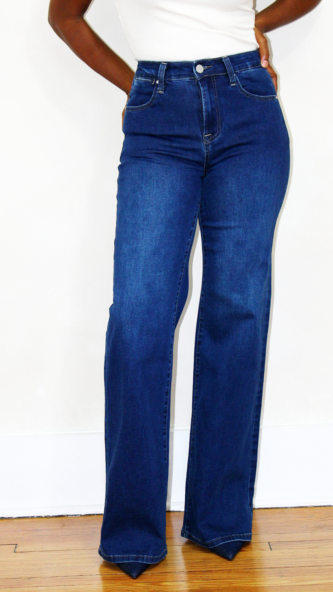 *RISEN* Wide Leg Jeans - Dark Wash