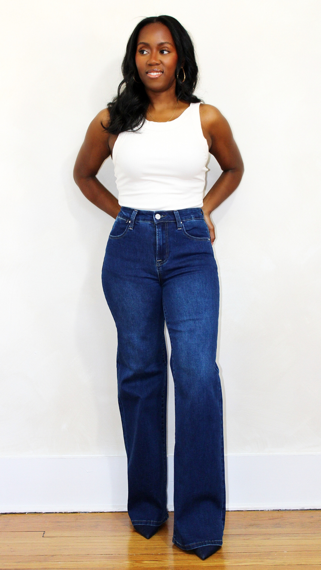 *RISEN* Wide Leg Jeans - Dark Wash
