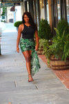 Tropical Skirt Co-ord in Dark Palms