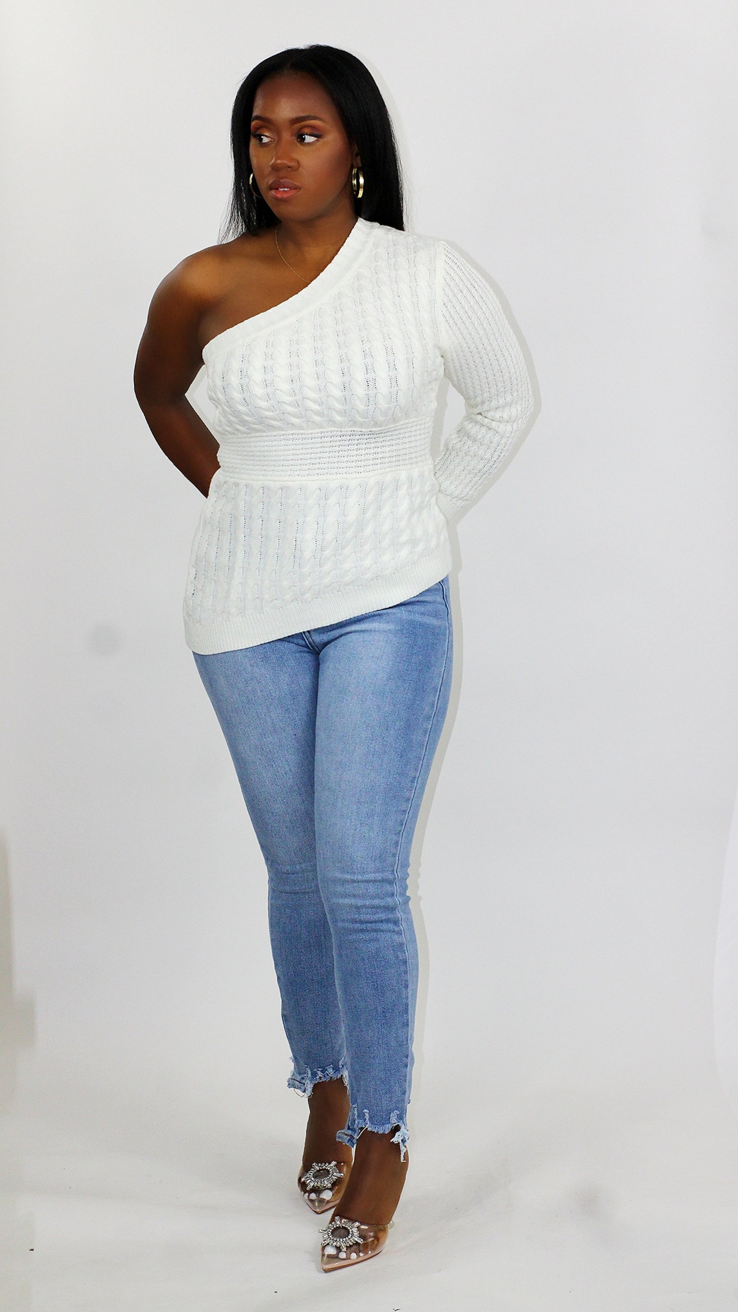 Knit One Shoulder Sweater