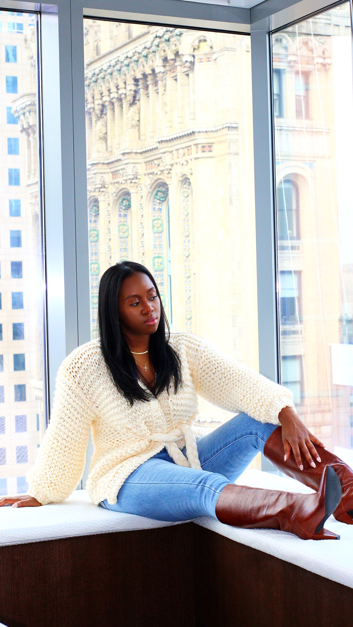 Chunky Knit Cardigan Sweater