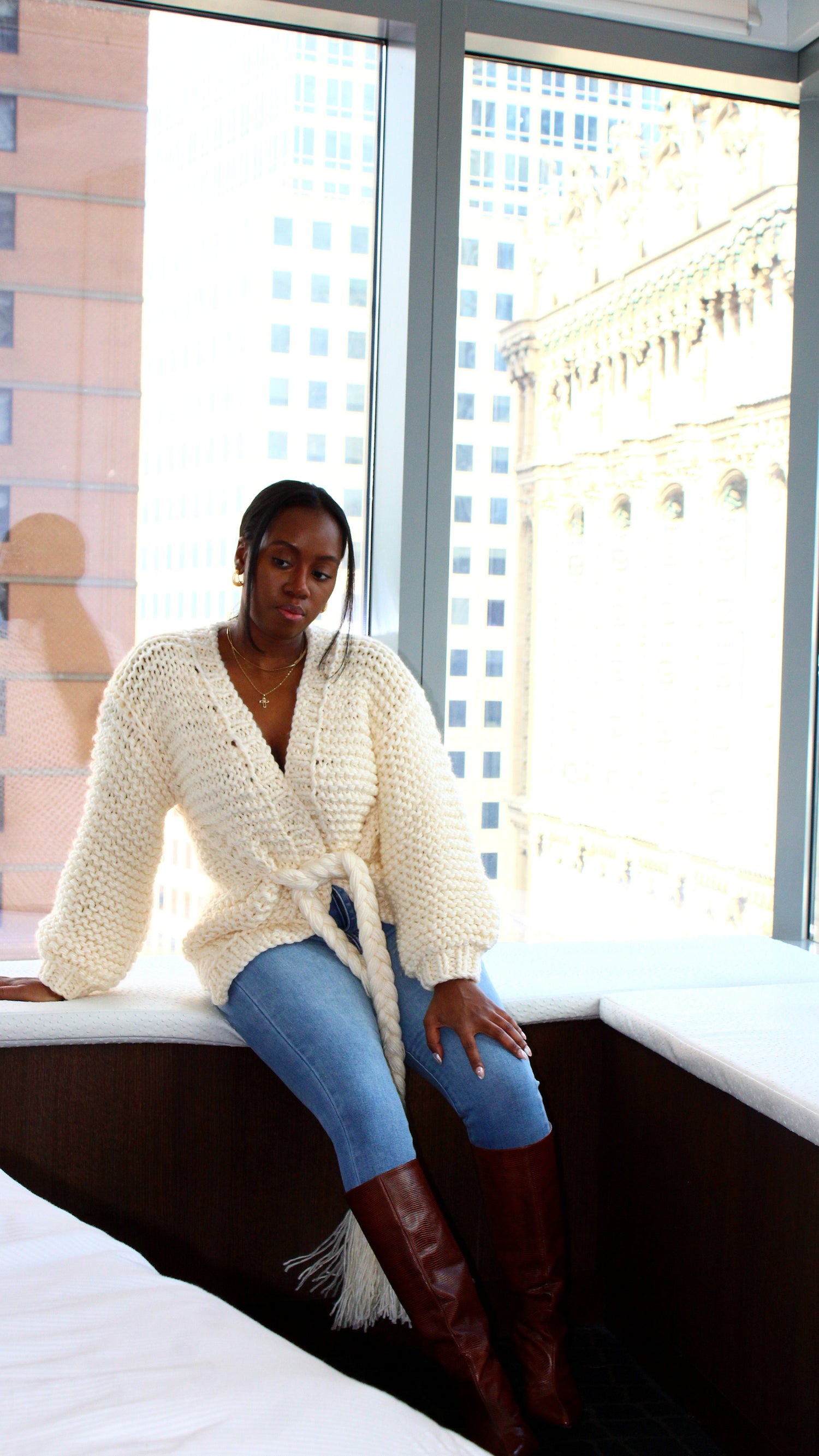 Chunky Knit Cardigan Sweater