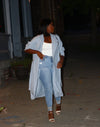Baby Blue Trench Coat with Belt