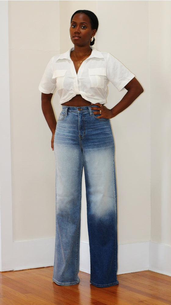 High Waist Jeans- TwoTone