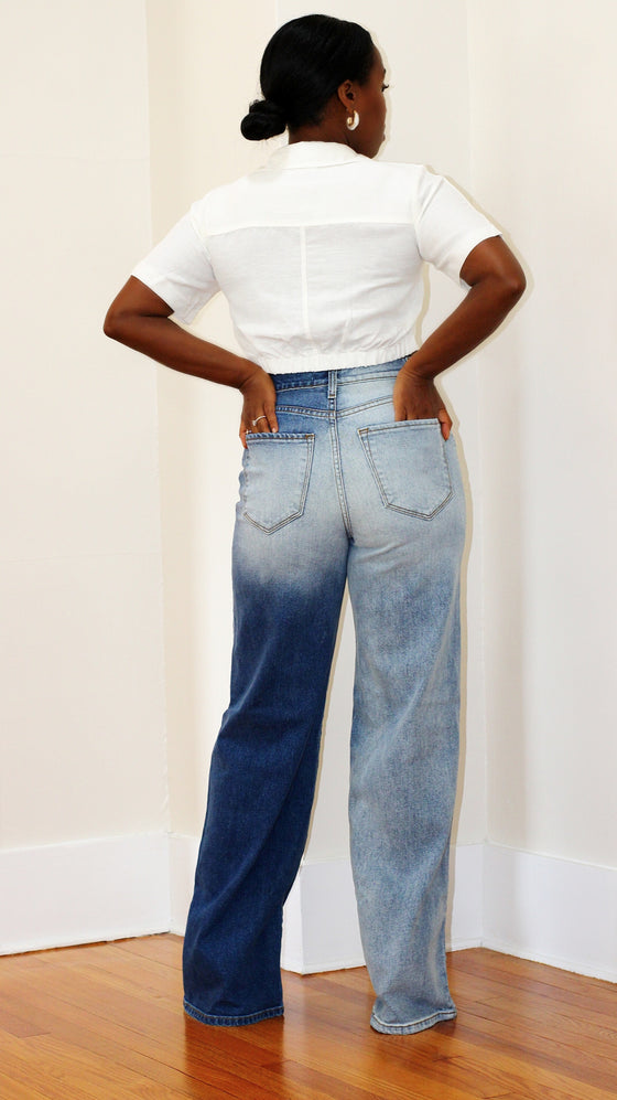 High Waist Jeans- TwoTone