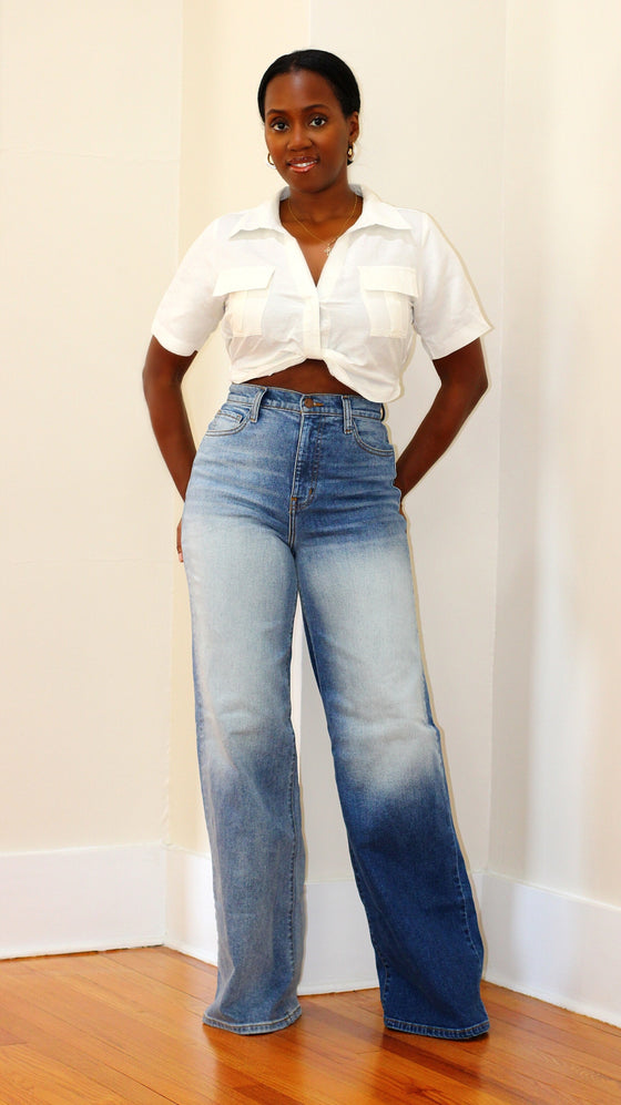 High Waist Jeans- TwoTone