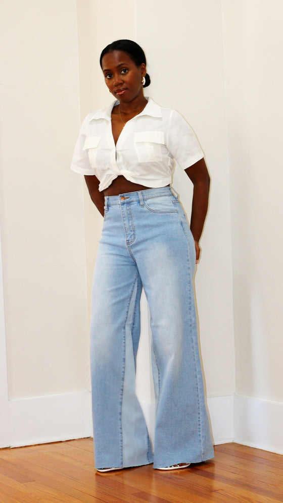 High Waist Jeans - Color Block