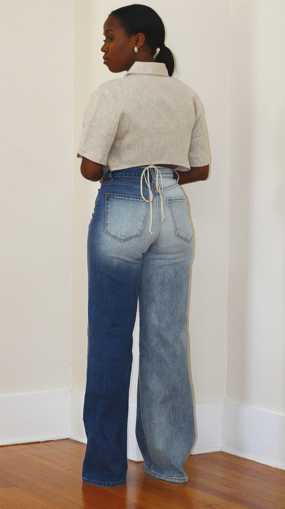 High Waist Jeans- TwoTone