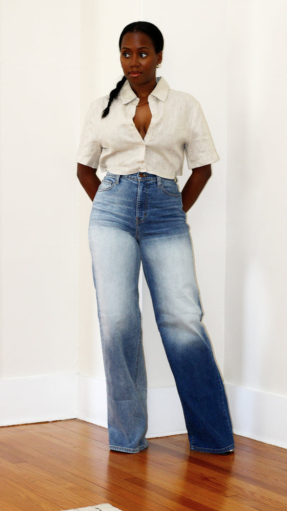 High Waist Jeans- TwoTone