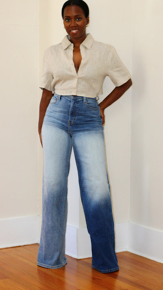 High Waist Jeans- TwoTone