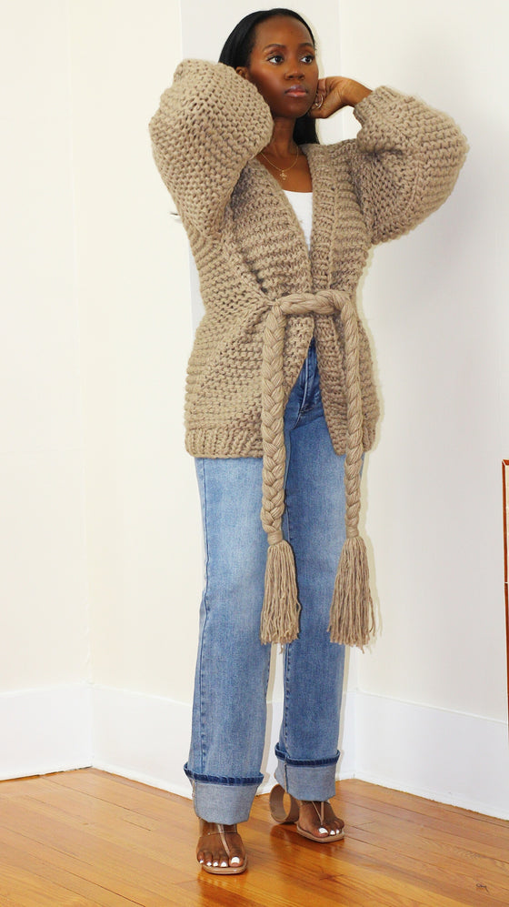 Chunky Knit Cardigan Sweater