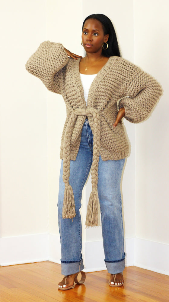 Chunky Knit Cardigan Sweater