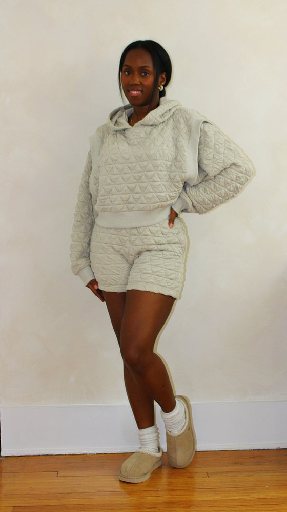 Quilted Hoodie and Short Set