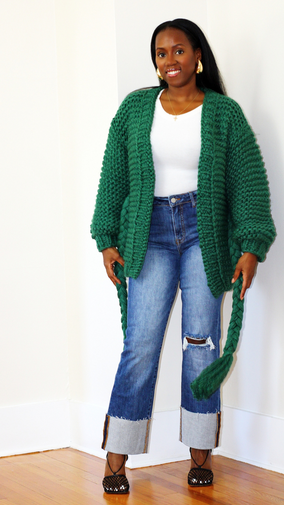 Chunky Knit Cardigan Sweater