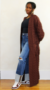 Long Cable Knit Cardigan