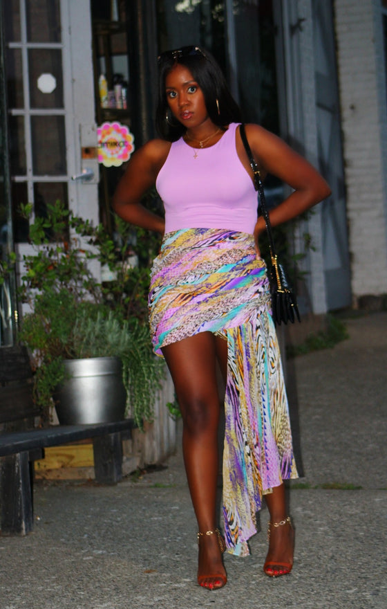 Tropical Skirt Co-ord in Multi Color