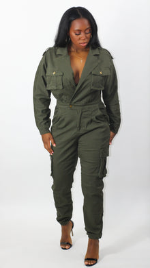  Utility jumpsuit -Olive