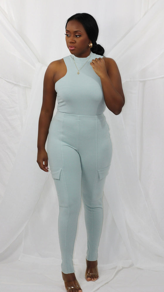 Kara Set ( bodysuit) - Powder Blue