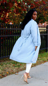 Baby Blue Trench Coat with Belt