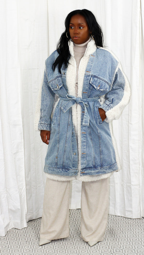 Sherpa Denim Coat