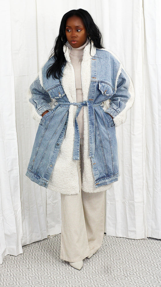 Sherpa Denim Coat