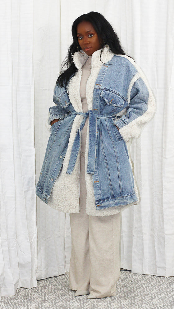 Sherpa Denim Coat