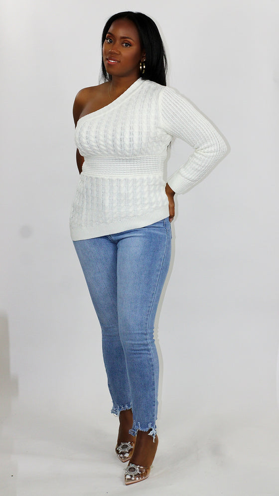 Knit One Shoulder Sweater