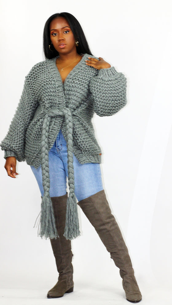 Chunky Knit Cardigan Sweater