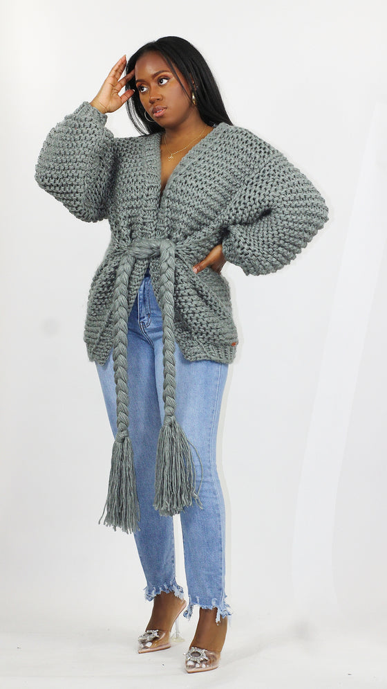 Chunky Knit Cardigan Sweater