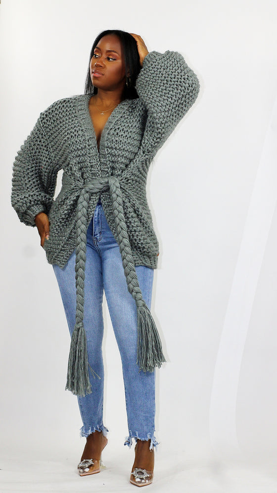 Chunky Knit Cardigan Sweater