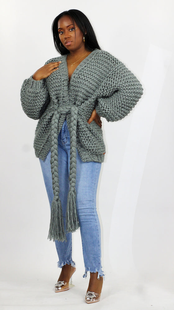 Chunky Knit Cardigan Sweater