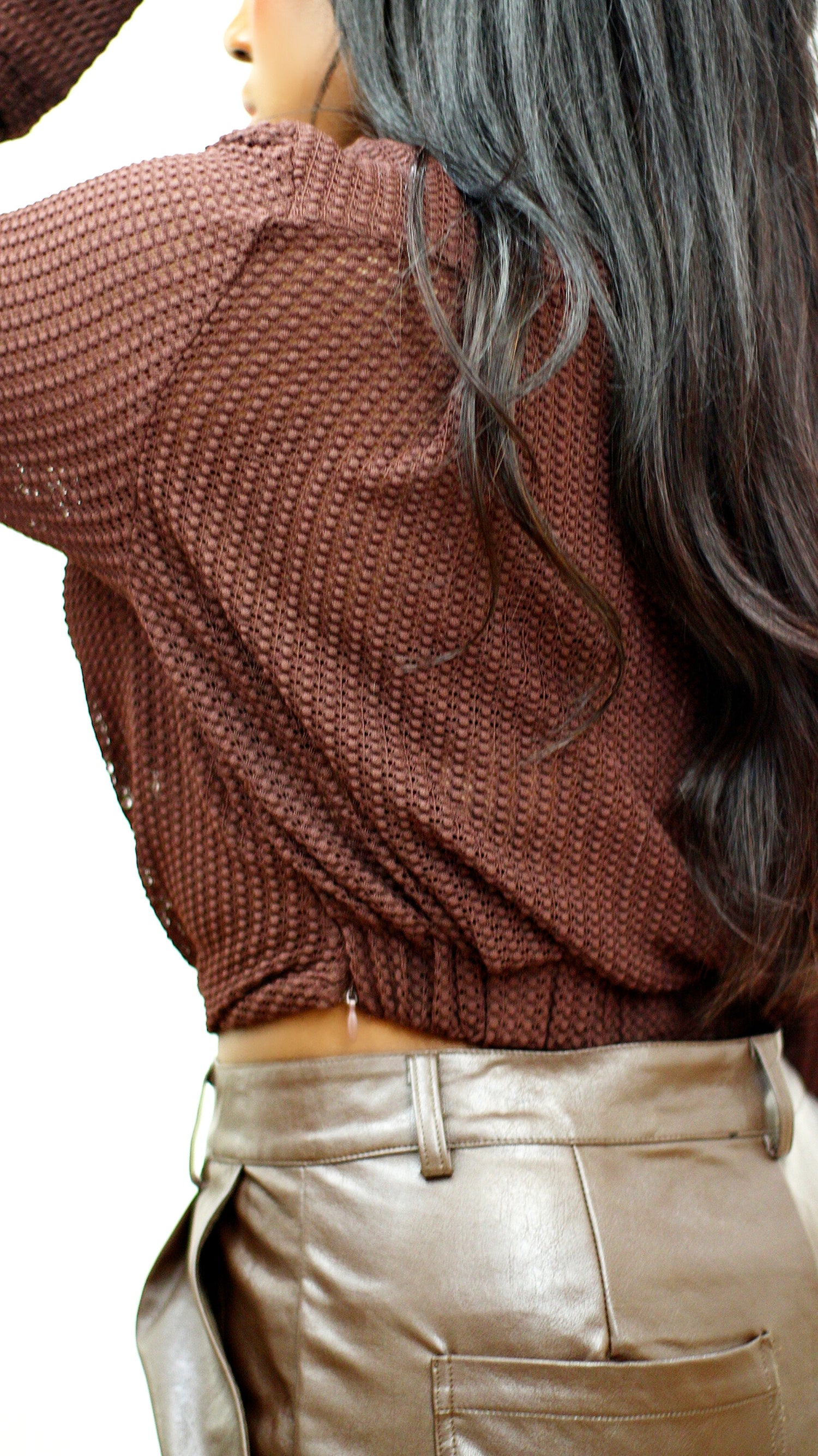 Knit Crop top- brown
