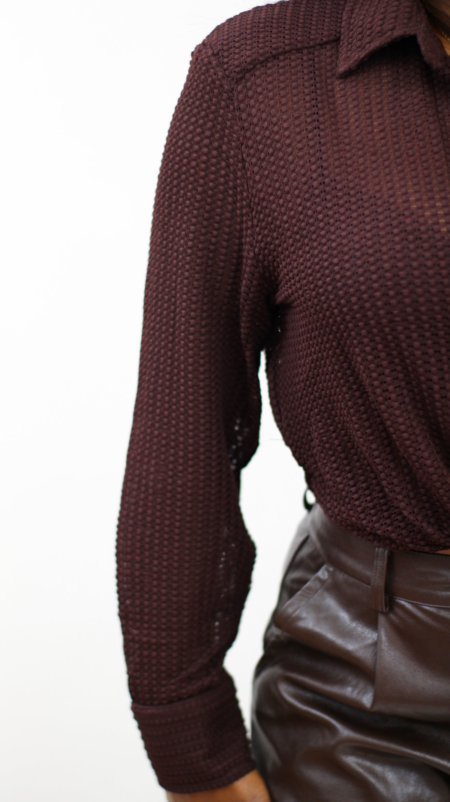 Knit Crop top- brown