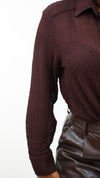 Knit Crop top- brown