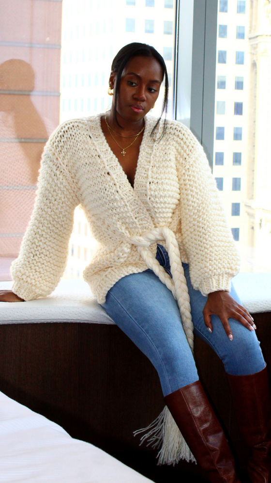 Chunky Knit Cardigan Sweater