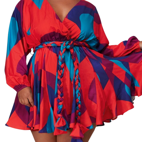 Flirty Color Block Dress (PLUS)
